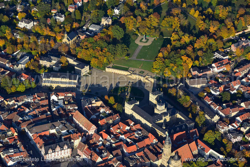 Luftaufnahme Schloss Ehrenburg in Coburg | Oberfranken, Bayern