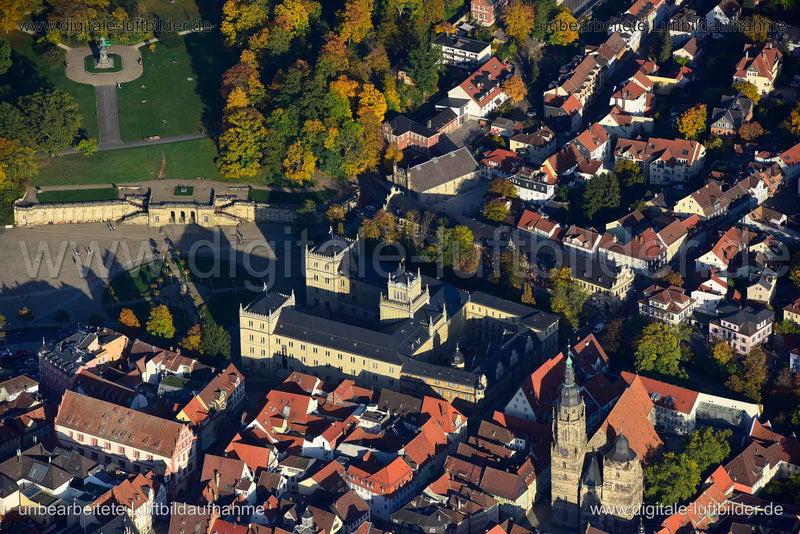 Luftaufnahme Schloss Ehrenburg in Coburg | Oberfranken, Bayern