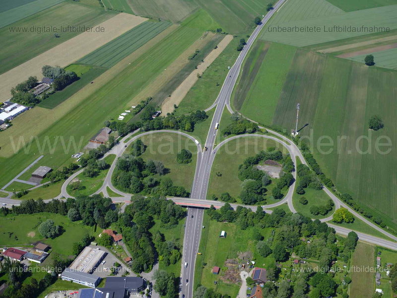 Luftaufnahme Bundesstraße in Dachau | Oberbayern, Bayern