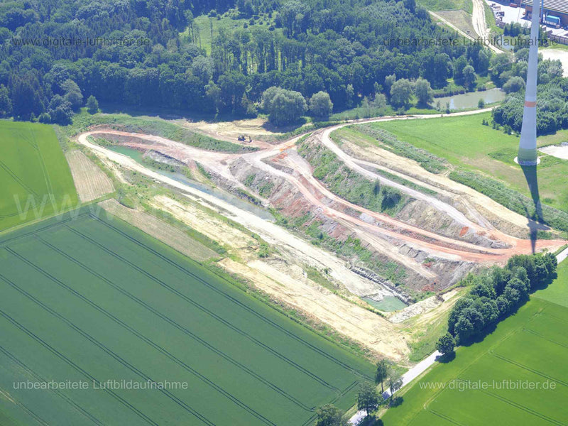 Luftaufnahme Steinbruch bei Etzenhausen in Dachau | Oberbayern, Bayern