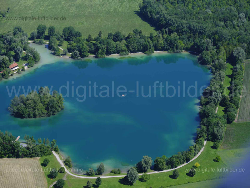 Luftaufnahme Waldschwaigsee in Dachau | Oberbayern, Bayern