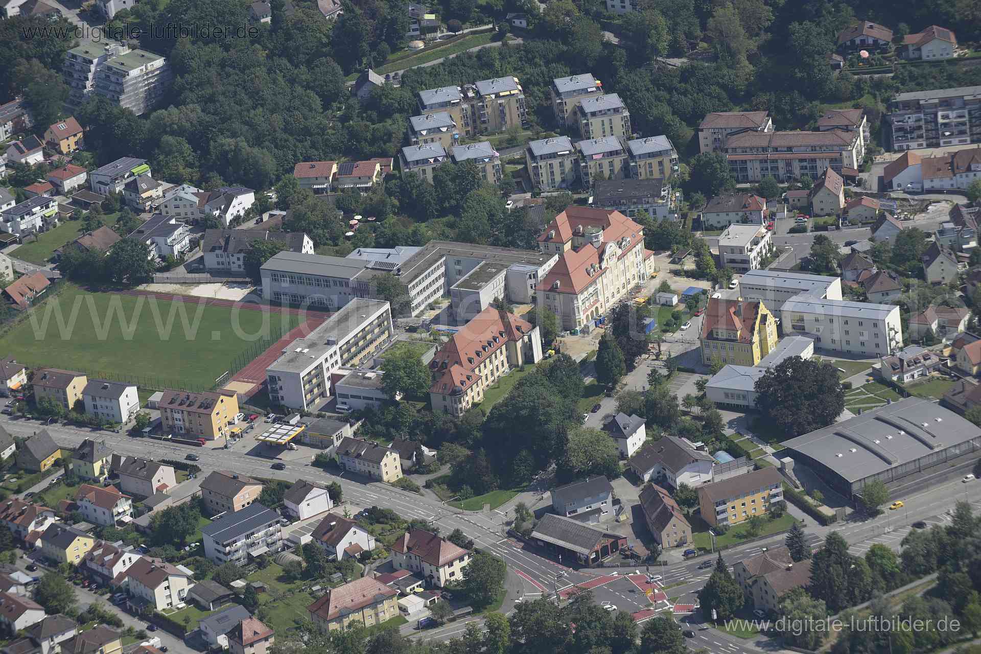 Luftaufnahme Comenius Gymnasium in Deggendorf | Niederbayern, Bayern