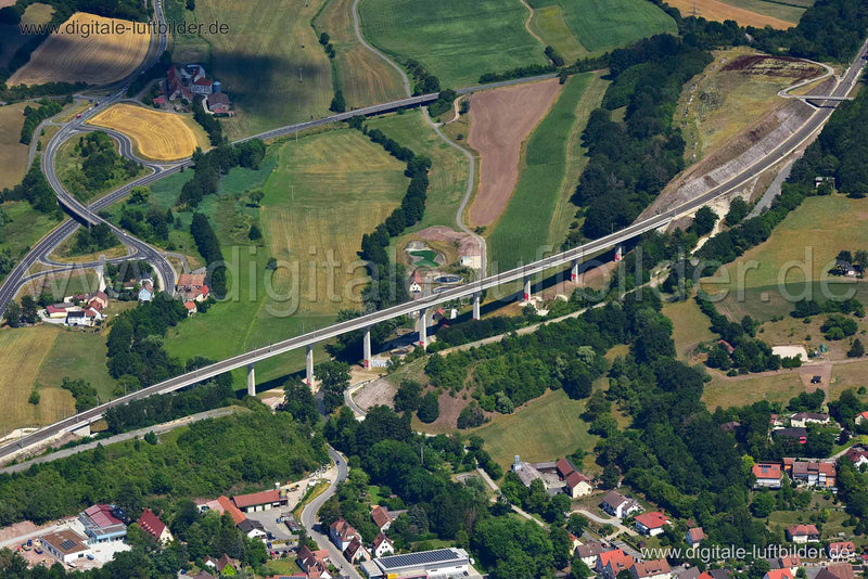 Luftaufnahme Aurachtalbrücke in Emskirchen | Mittelfranken, Bayern
