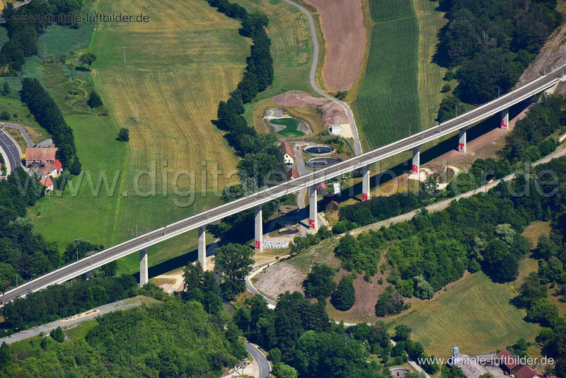 Luftaufnahme Aurachtalbrücke in Emskirchen | Mittelfranken, Bayern