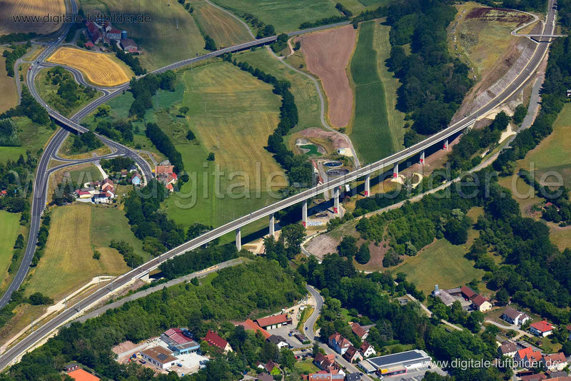 Luftaufnahme Aurachtalbrücke in Emskirchen | Mittelfranken, Bayern