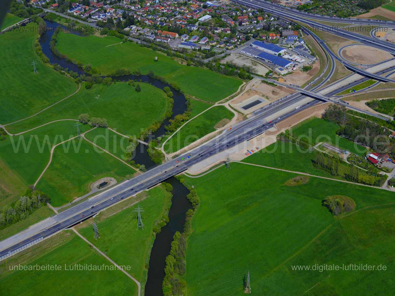 Luftaufnahme Autobahn A3 bei Erlangen in Erlangen | Mittelfranken, Bayern