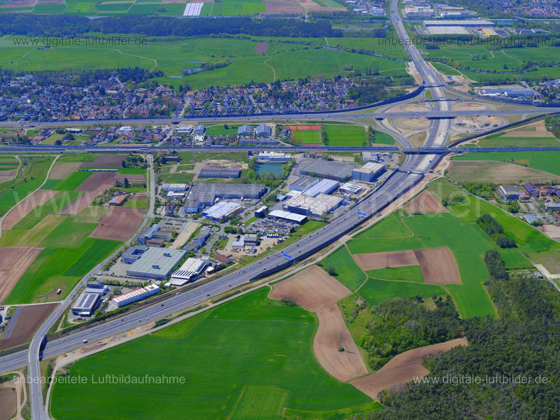 Luftaufnahme Autobahn A3 bei Erlangen in Erlangen | Mittelfranken, Bayern
