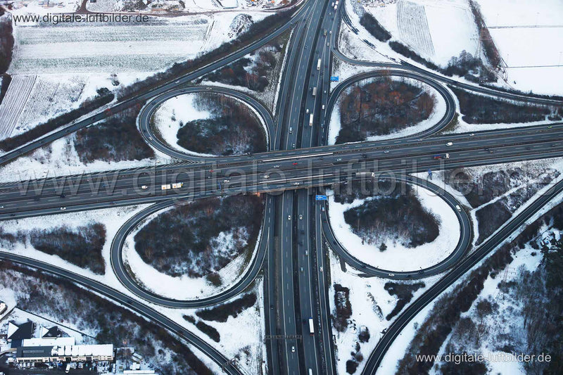 Luftaufnahme Autobahnkreuz A3 / A73 in Erlangen | Mittelfranken, Bayern