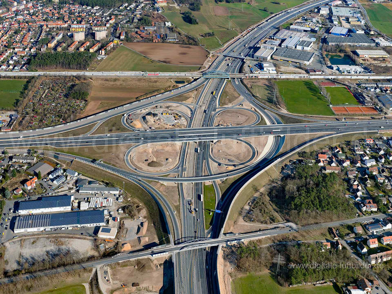 Luftaufnahme Autobahnkreuz A3 / A73 in Erlangen | Mittelfranken, Bayern