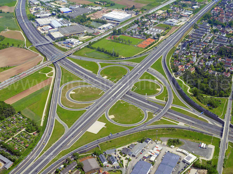 Luftaufnahme Autobahnkreuz A3 / A73 in Erlangen | Mittelfranken, Bayern