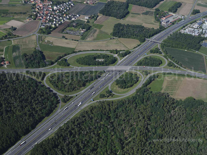 Luftaufnahme Autobahnkreuz Erlangen Tennenlohe in Erlangen | Mittelfranken, Bayern