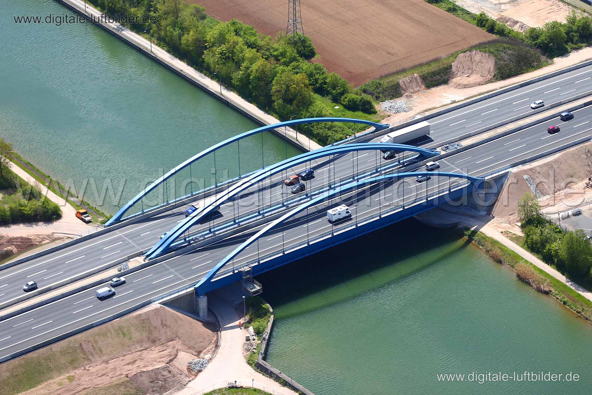 Luftaufnahme Brücke in Erlangen | Mittelfranken, Bayern