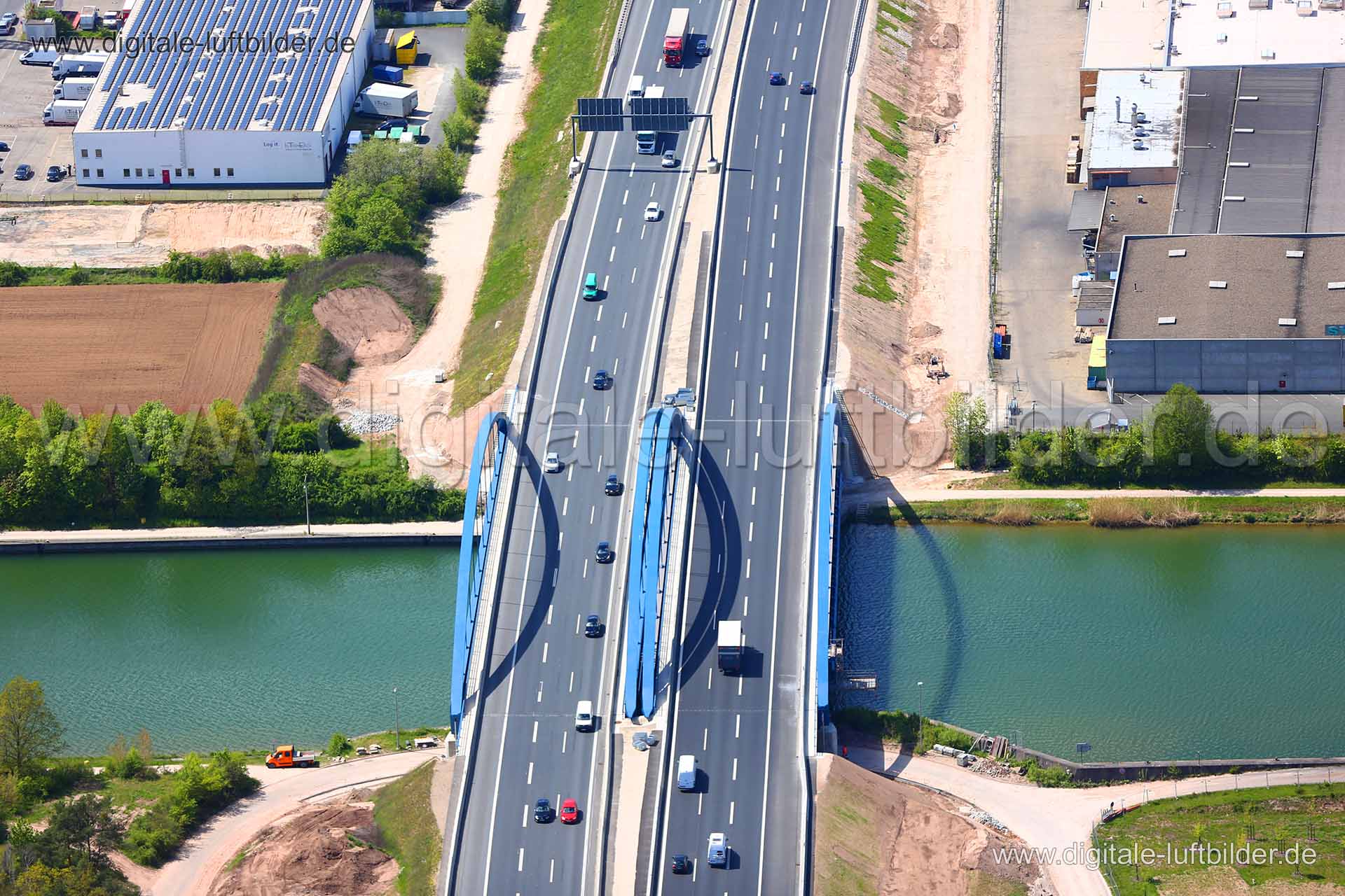 Luftaufnahme Brücke in Erlangen | Mittelfranken, Bayern