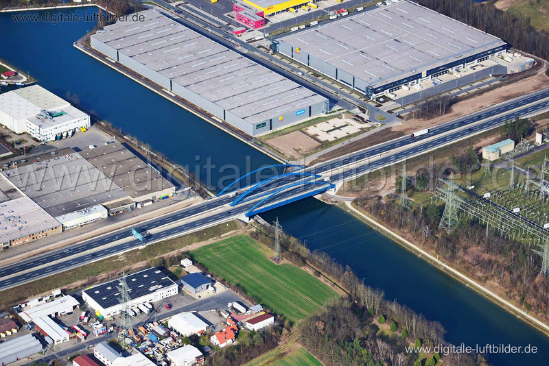 Luftaufnahme Brücke A3 in Erlangen | Mittelfranken, Bayern