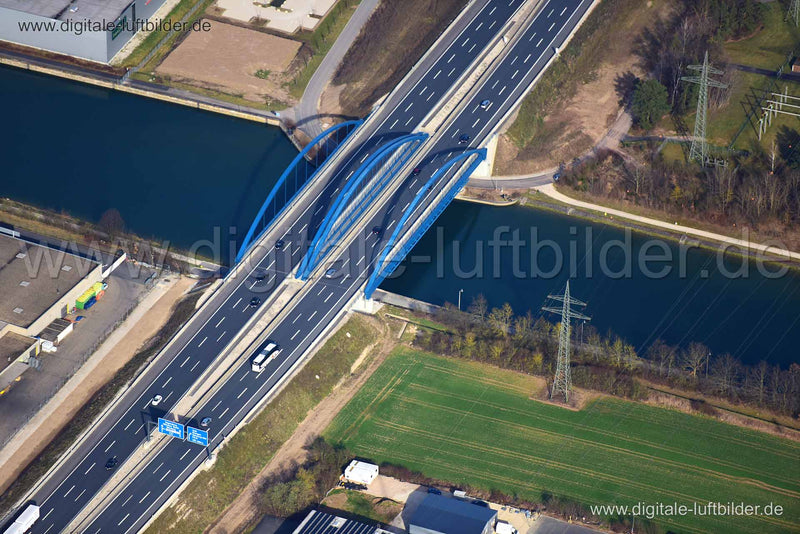 Luftaufnahme Brücke A3 in Erlangen | Mittelfranken, Bayern