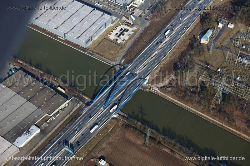 Luftaufnahme Brücke Main-Donau-Kanal in Erlangen | Mittelfranken, Bayern