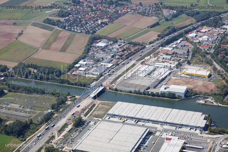 Luftaufnahme Brückenbau in Erlangen | Mittelfranken, Bayern