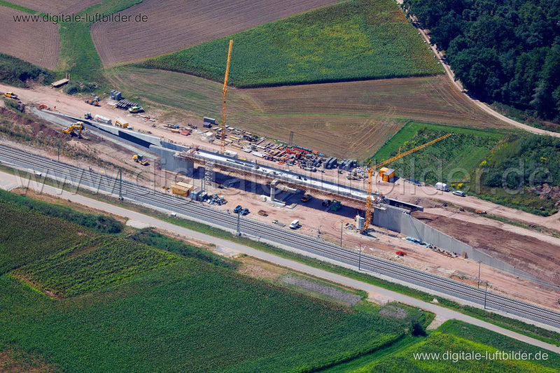 Luftaufnahme Brückenbau Kleingründlach in Erlangen | Mittelfranken, Bayern