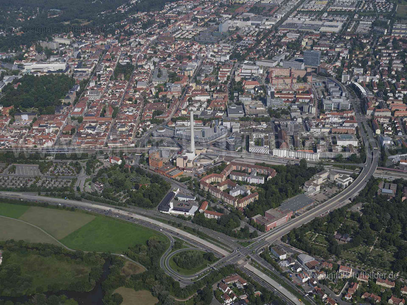 Luftaufnahme ESTW Erlanger Stadtwerke in Erlangen | Mittelfranken, Bayern