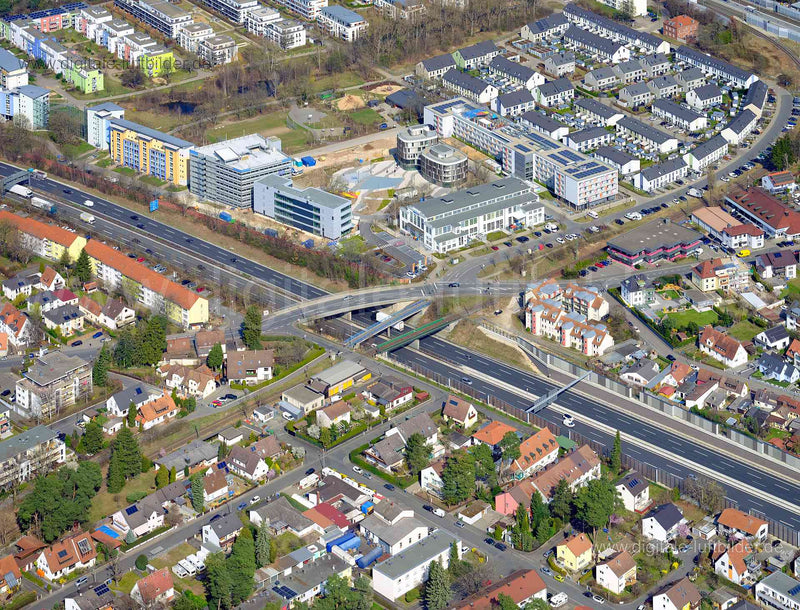 Luftaufnahme Frankenschnellweg in Erlangen | Mittelfranken, Bayern
