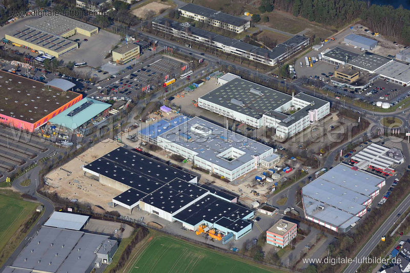 Luftaufnahme Gewerbegebiet Hutacker in Erlangen | Mittelfranken, Bayern