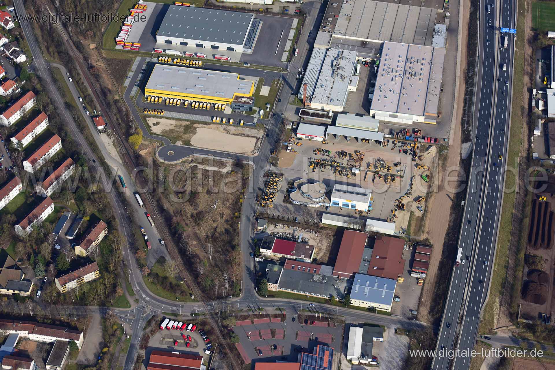 Luftaufnahme Gewerbegebiet Zeppelinstraße in Erlangen | Mittelfranken, Bayern