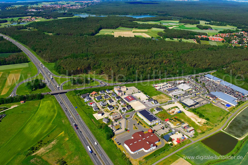 Luftaufnahme Gewerbepark Heßdorf in Erlangen | Mittelfranken, Bayern