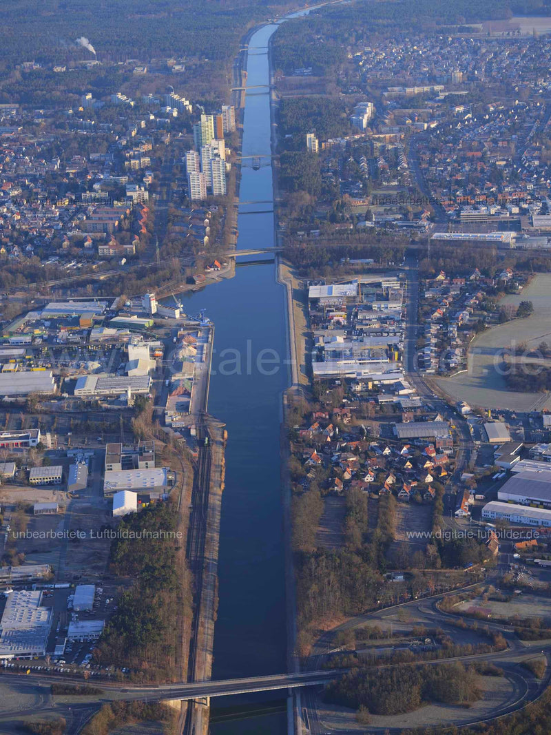 Luftaufnahme Main-Donau-Kanal in Erlangen | Mittelfranken, Bayern