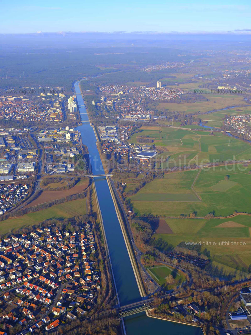 Luftaufnahme Main-Donau-Kanal bei Erlangen in Erlangen | Mittelfranken, Bayern