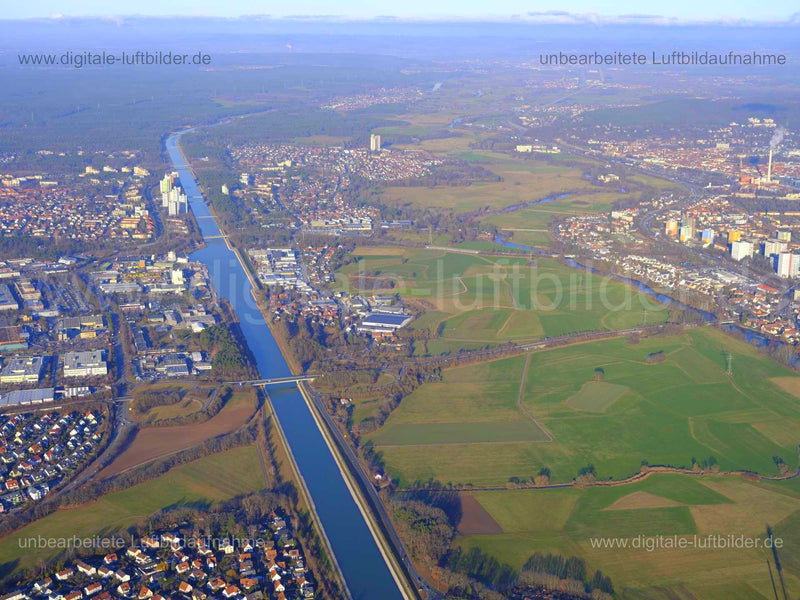 Luftaufnahme Main-Donau-Kanal bei Erlangen in Erlangen | Mittelfranken, Bayern