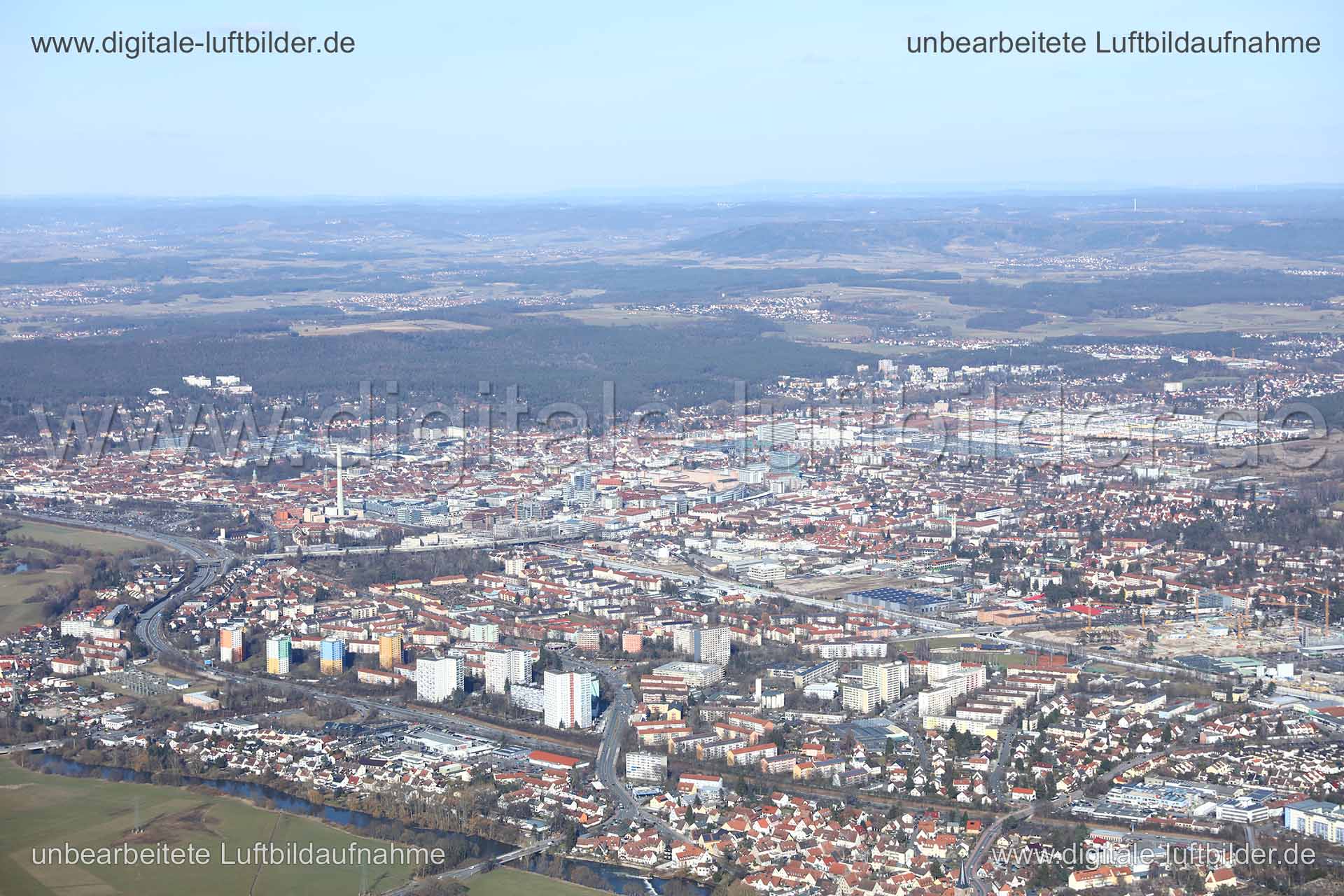 Luftaufnahme Panorama in Erlangen | Mittelfranken, Bayern