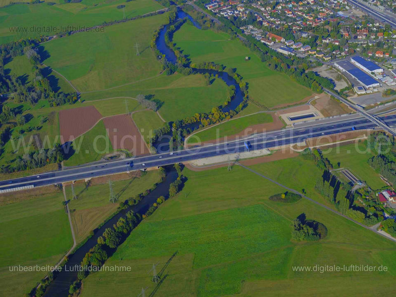 Luftaufnahme Regnitzbrücke in Erlangen | Mittelfranken, Bayern