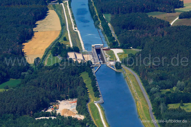 Luftaufnahme Schleuse in Erlangen | Mittelfranken, Bayern
