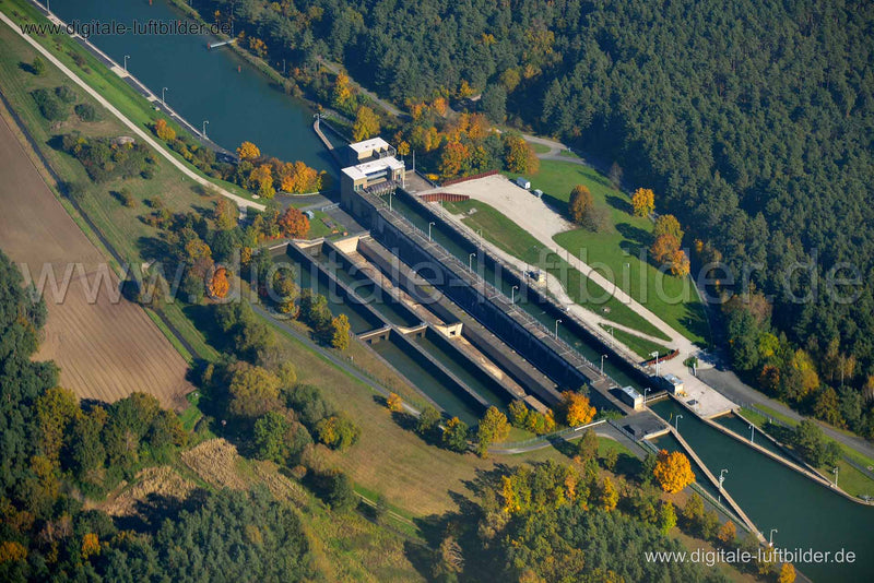 Luftaufnahme Schleuse in Erlangen | Mittelfranken, Bayern