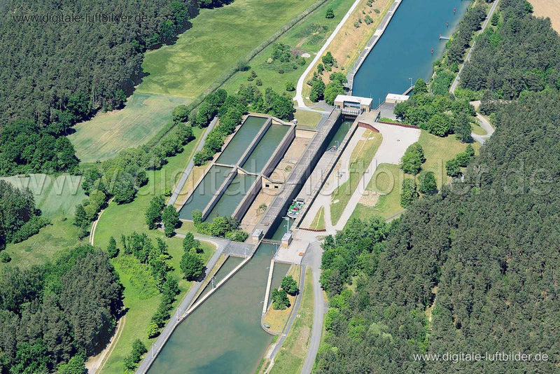 Luftaufnahme Schleuse in Erlangen | Mittelfranken, Bayern