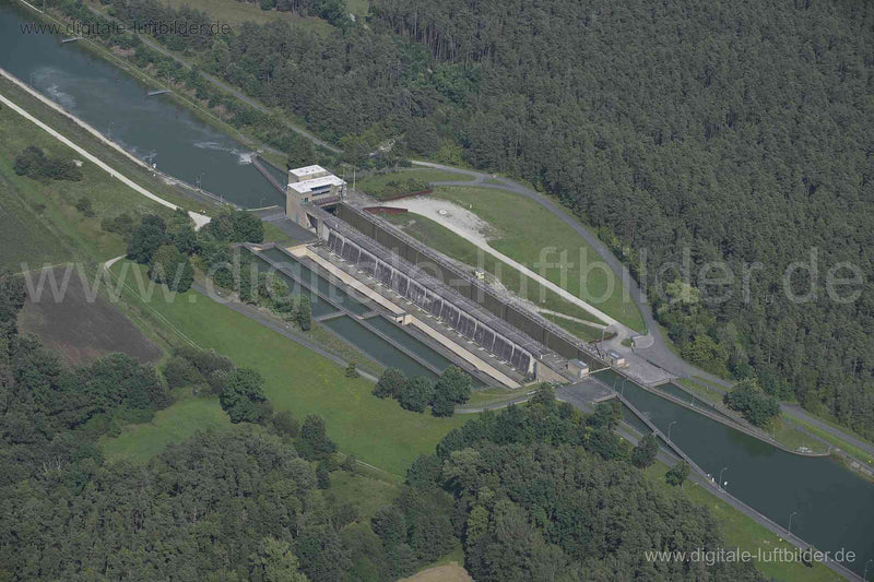 Luftaufnahme Schleuse Erlangen in Erlangen | Mittelfranken, Bayern
