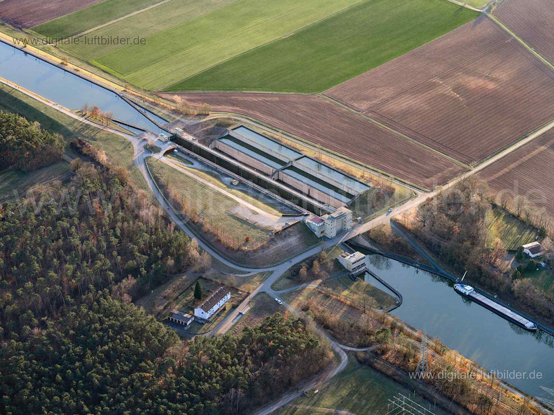 Luftaufnahme Schleuse Kriegbrunn in Erlangen | Mittelfranken, Bayern