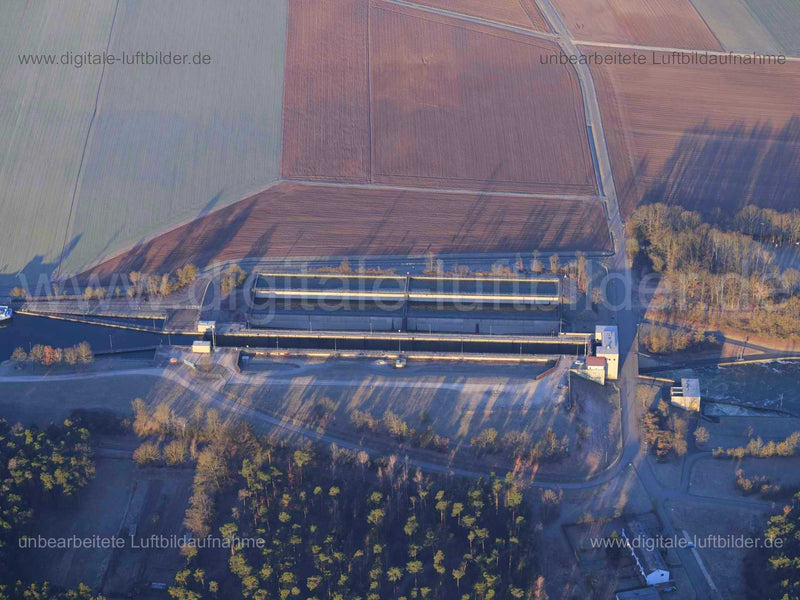 Luftaufnahme Schleuse Kriegbrunn in Erlangen | Mittelfranken, Bayern