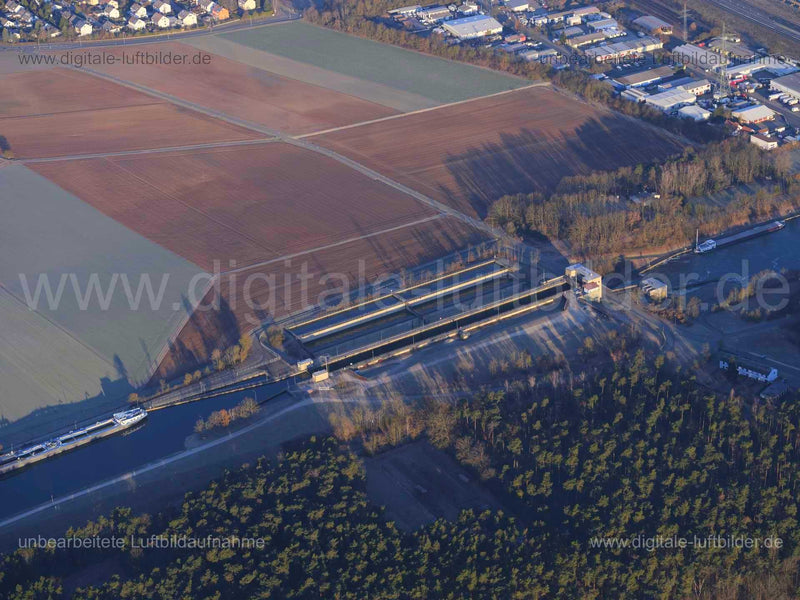 Luftaufnahme Schleuse Kriegbrunn in Erlangen | Mittelfranken, Bayern
