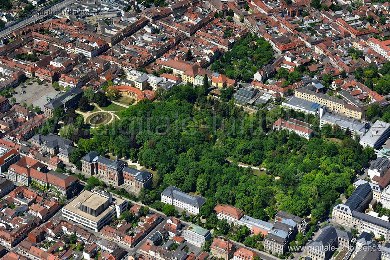 Luftaufnahme Schlossgarten in Erlangen | Mittelfranken, Bayern