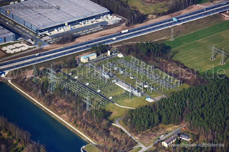 Luftaufnahme Umspannwerk in Erlangen | Mittelfranken, Bayern