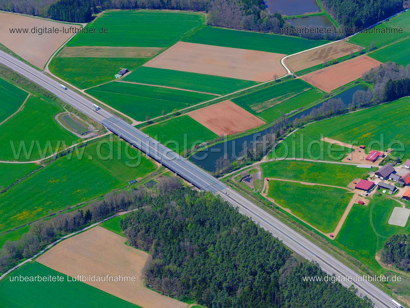 Luftaufnahme Autobahn A6 bei Fensterbach in Fensterbach | Oberpfalz, Bayern
