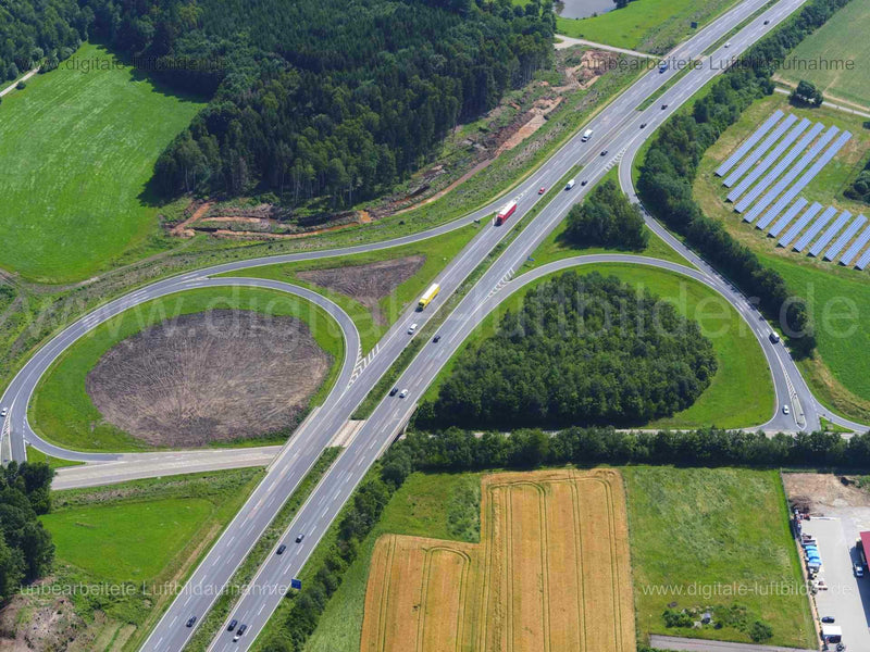 Luftaufnahme Autobahn A6 Schnelldorf in Feuchtwangen | Mittelfranken, Bayern