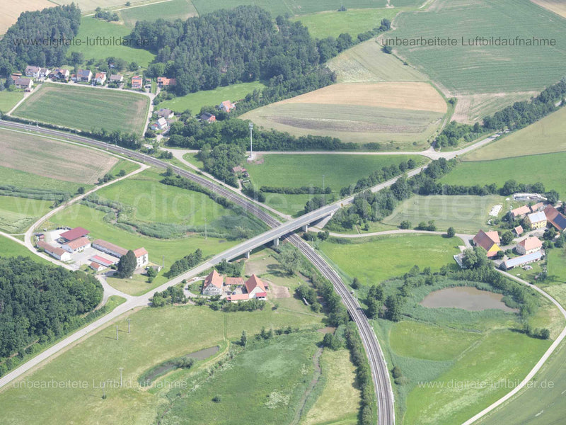 Luftaufnahme Brücke bei Flachslanden in Flachslanden | Mittelfranken, Bayern