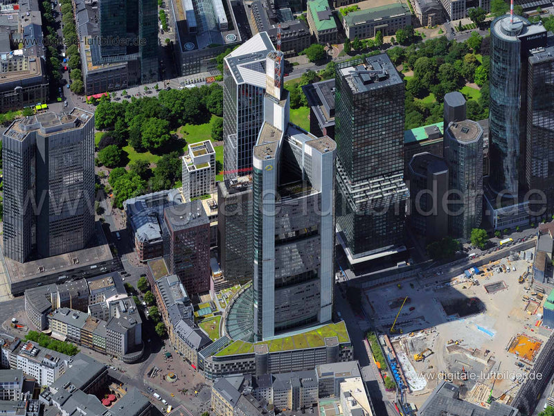 Luftaufnahme Commerzbank Tower in Frankfurt am Main | Darmstadt, Hessen