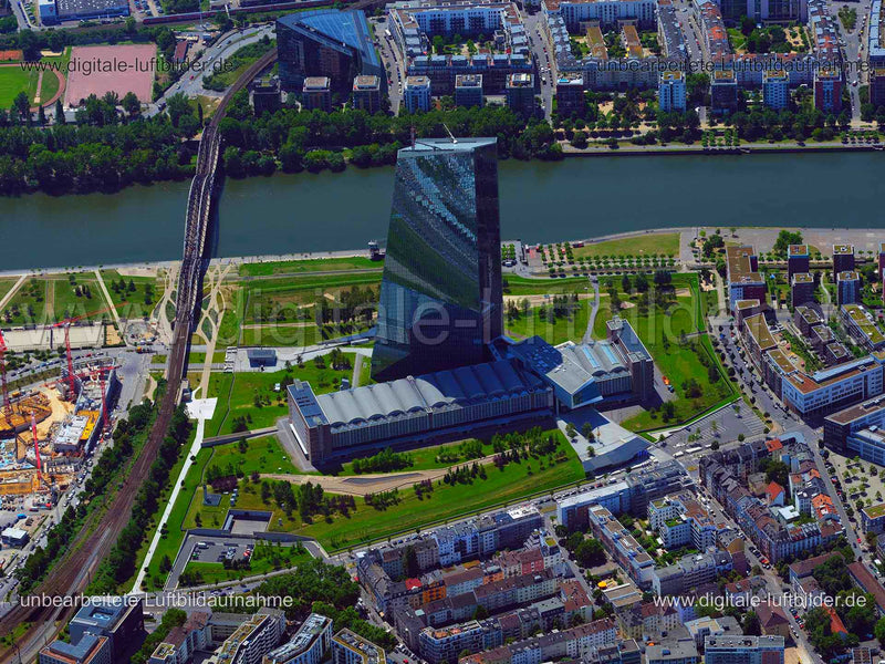 Luftaufnahme Europäische Zentralbank in Frankfurt am Main | Darmstadt, Hessen