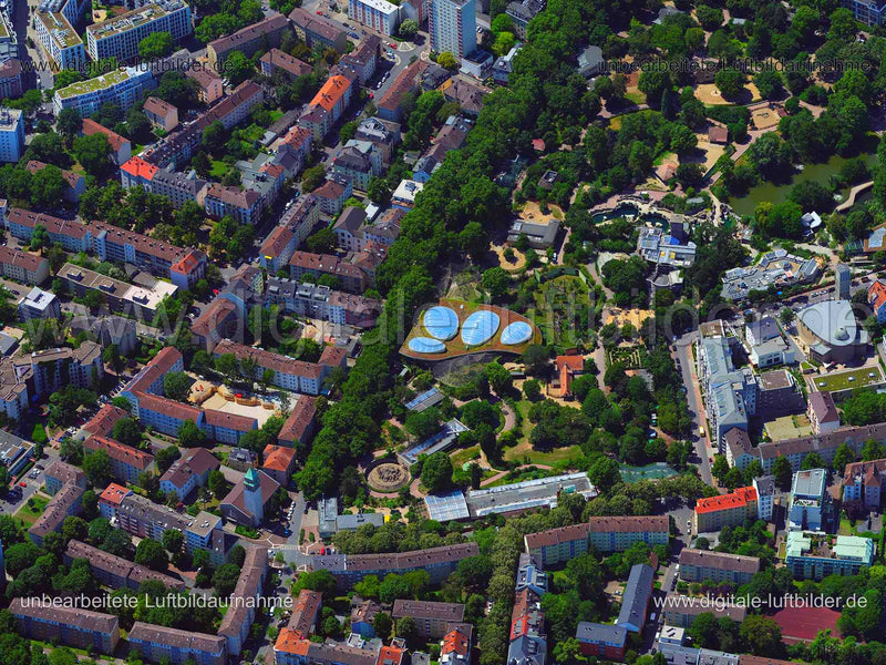 Luftaufnahme Frankfurter Zoo in Frankfurt am Main | Darmstadt, Hessen