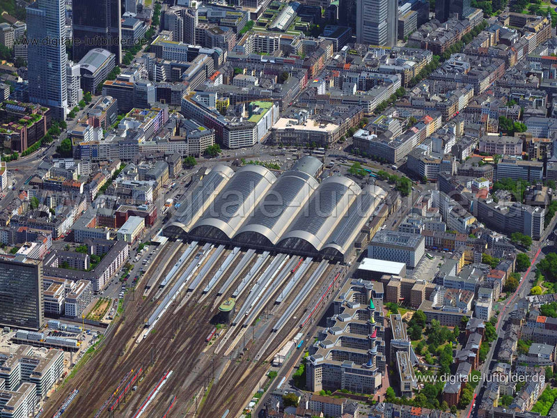 Luftaufnahme Hauptbahnhof in Frankfurt am Main | Darmstadt, Hessen