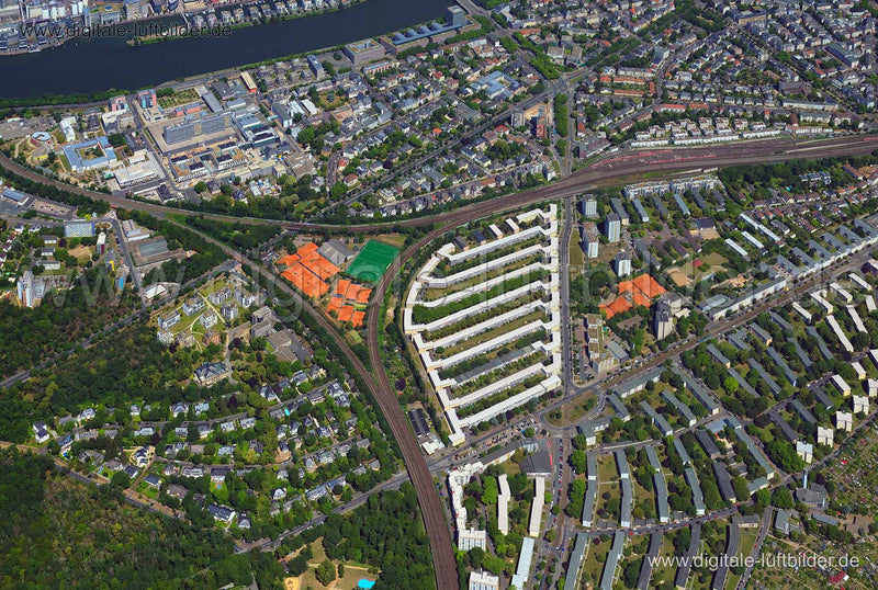 Luftaufnahme Heimatsiedlung in Frankfurt am Main | Darmstadt, Hessen