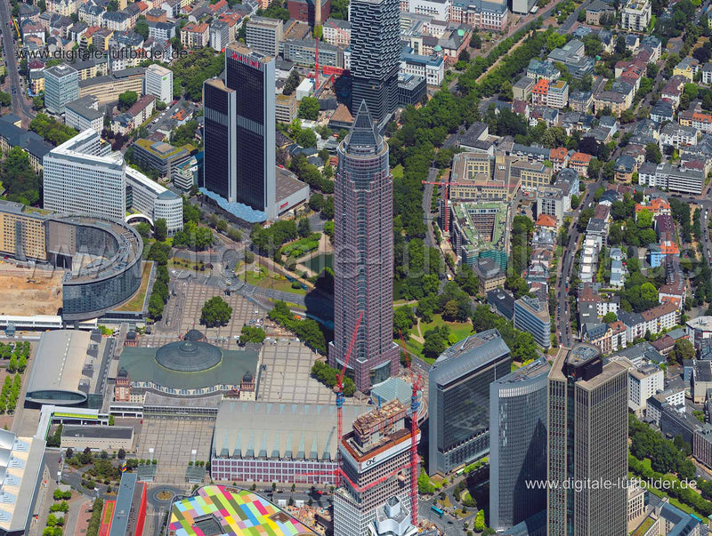 Luftaufnahme Messeturm in Frankfurt am Main | Darmstadt, Hessen